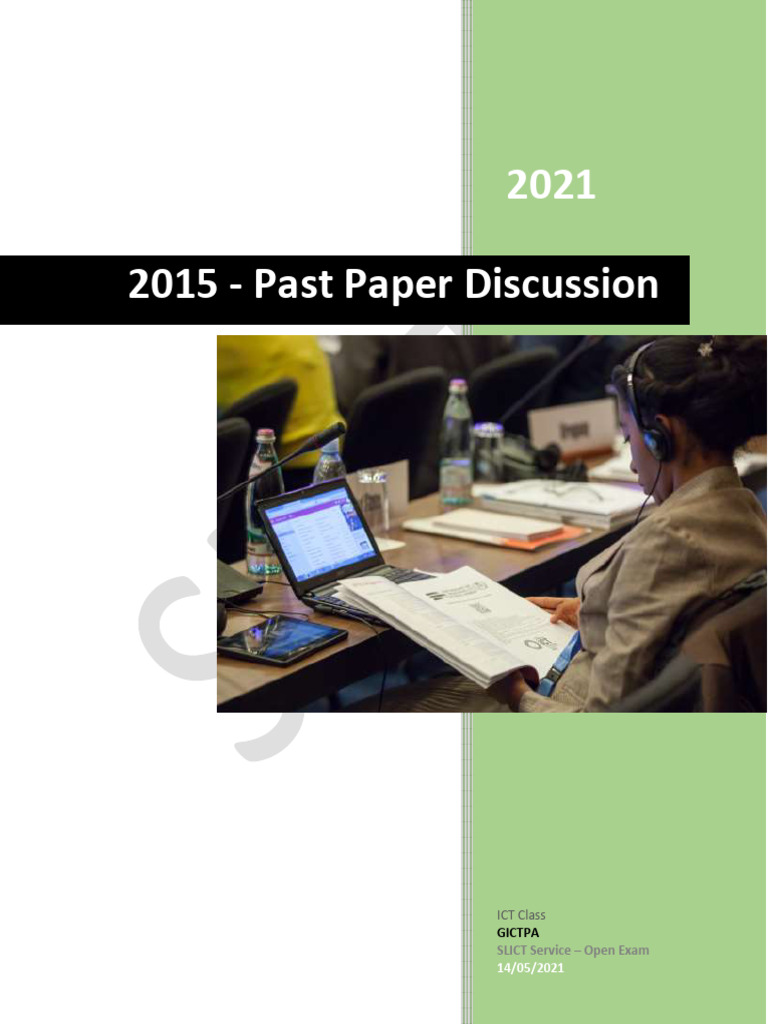 IT Comprehension 2015 Past Paper Answers | PDF