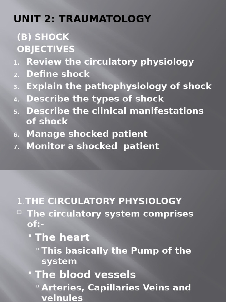 Understanding Shock in Traumatology | PDF | Shock (Circulatory) | Heart