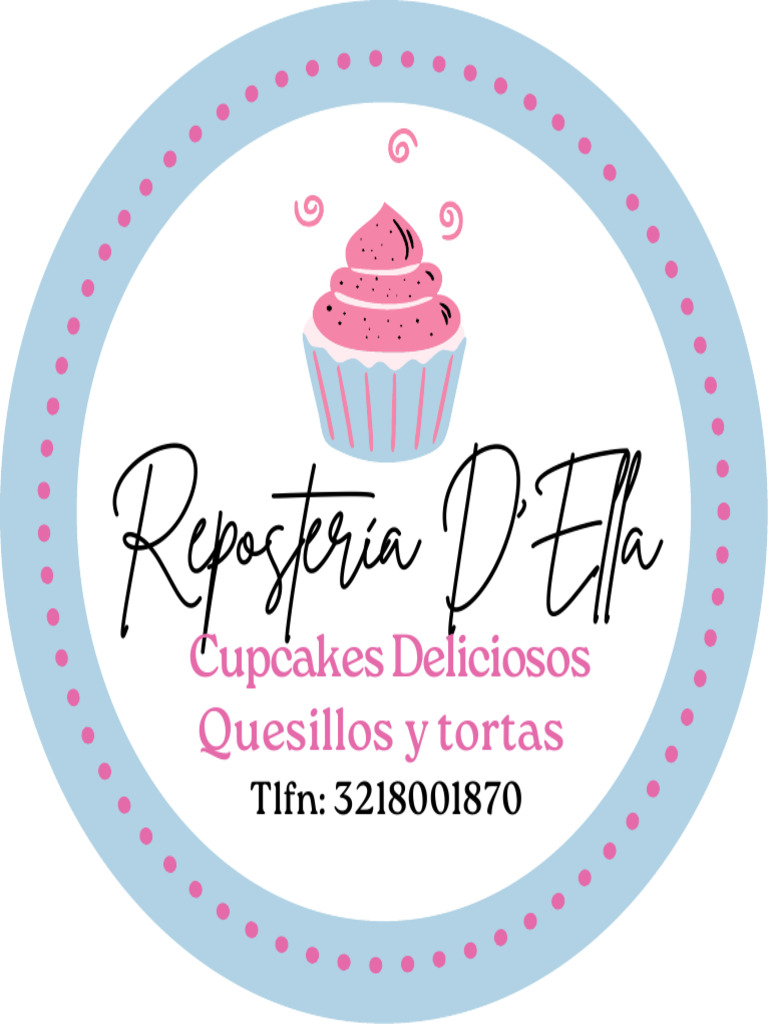 Logotipo Repostería y Cupcakes Color Rosa y Negro | PDF