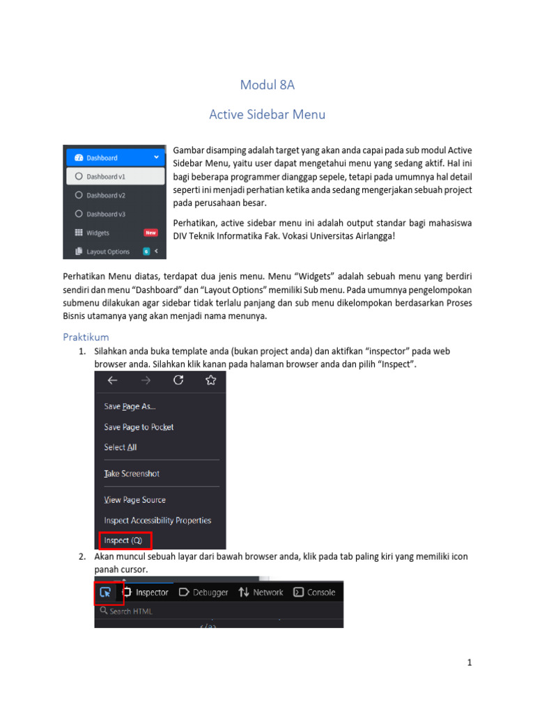 Panduan Membuat Menu Sidebar Aktif | PDF | Bisnis | Komputer