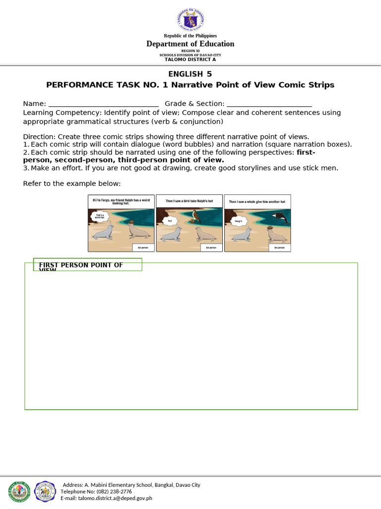 Grade 5 English Tasks | PDF | Narration | Human Communication