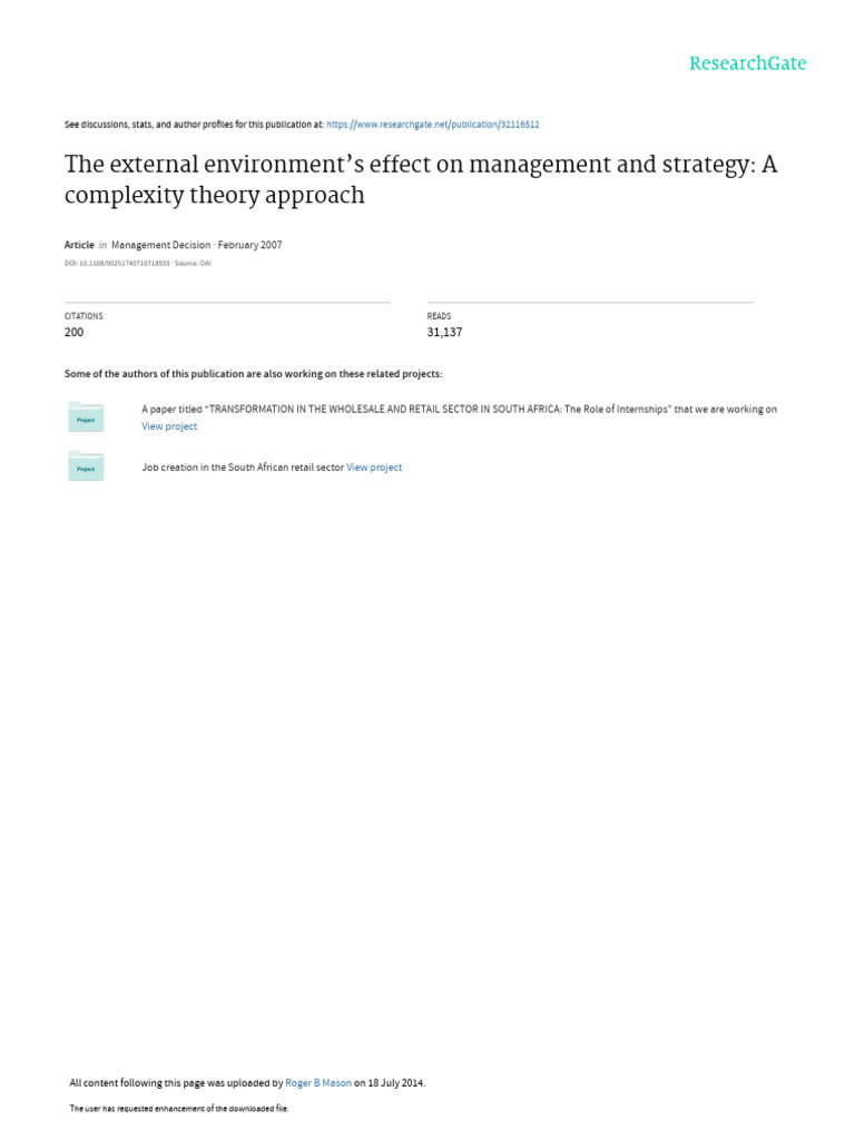 External Environment's Impact on Strategy | PDF | Chaos Theory | Complexity