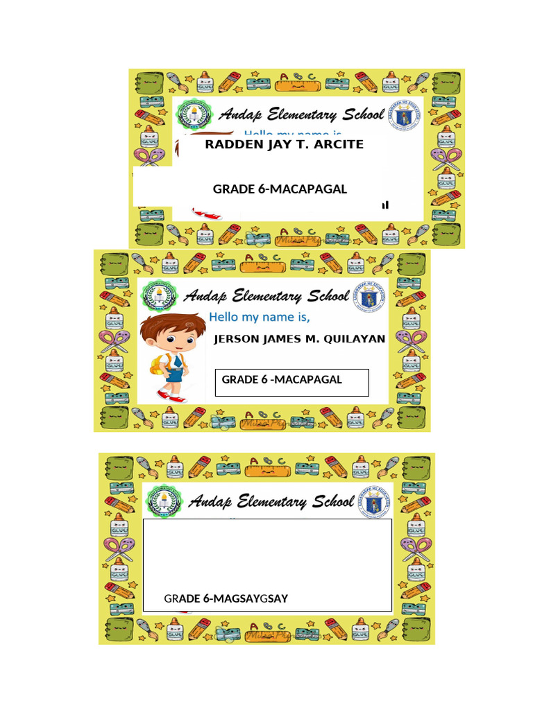 Name Tag Editable | PDF