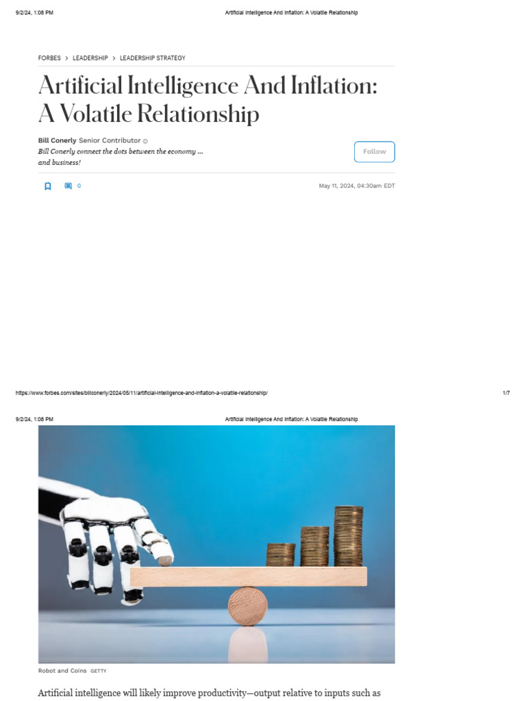 Artificial Intelligence and Inflation - A Volatile Relationship | PDF ...