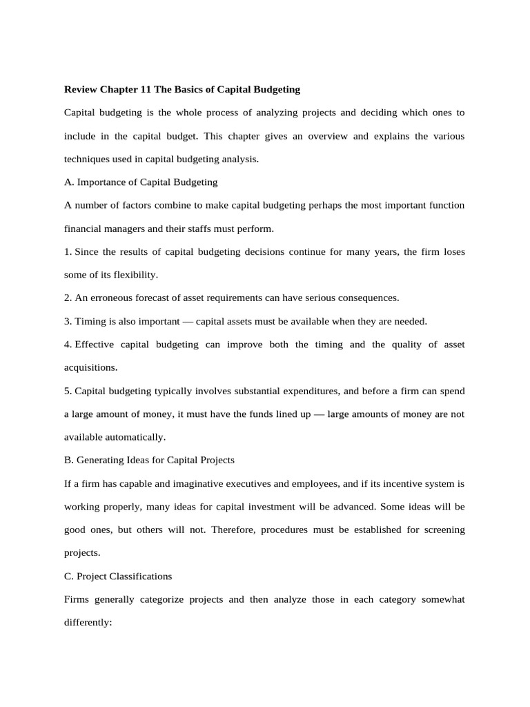 Capital Budgeting Techniques Overview | PDF | Net Present Value ...