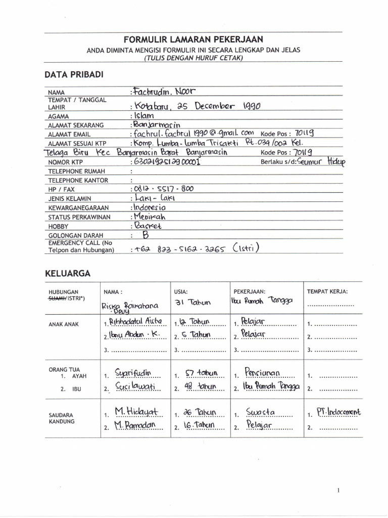 Candidate Form | PDF