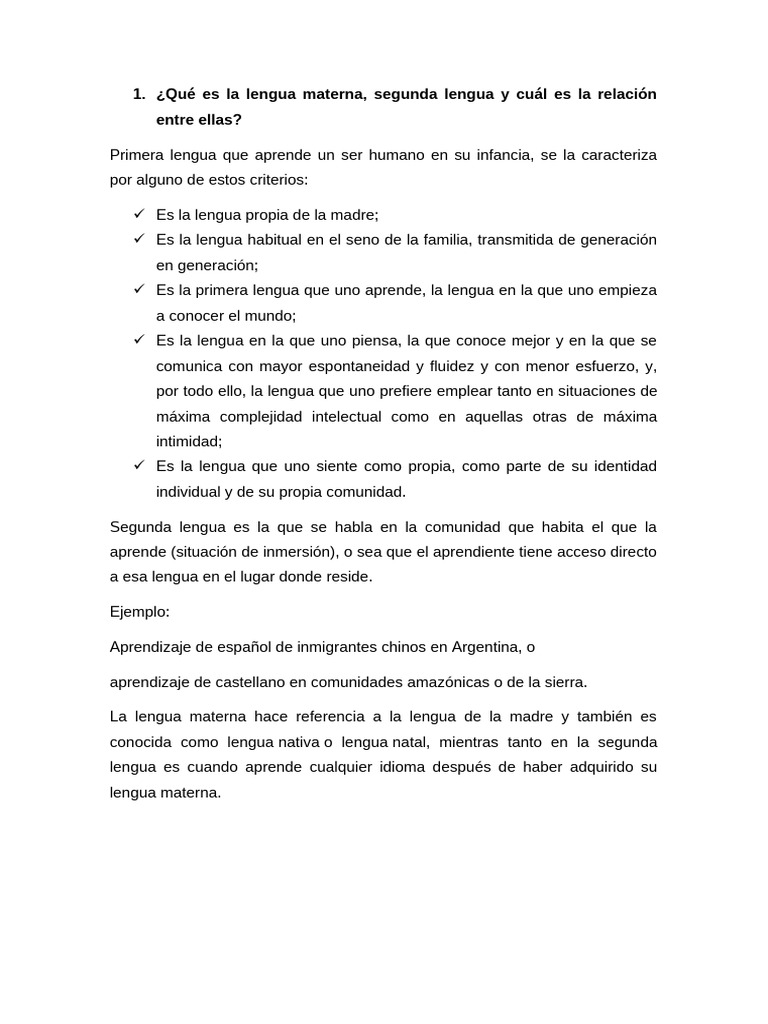 Lengua Materma y Segunda Lengua | PDF | Aprendizaje | Segundo lenguaje