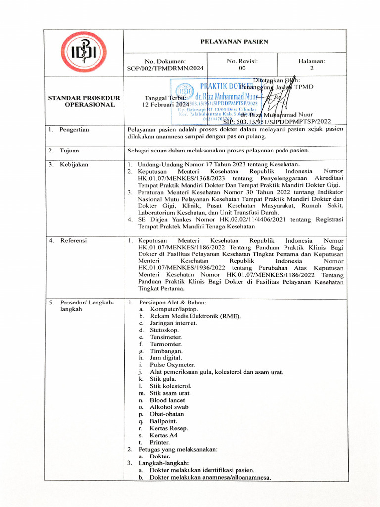 Spo Pelayanan | PDF