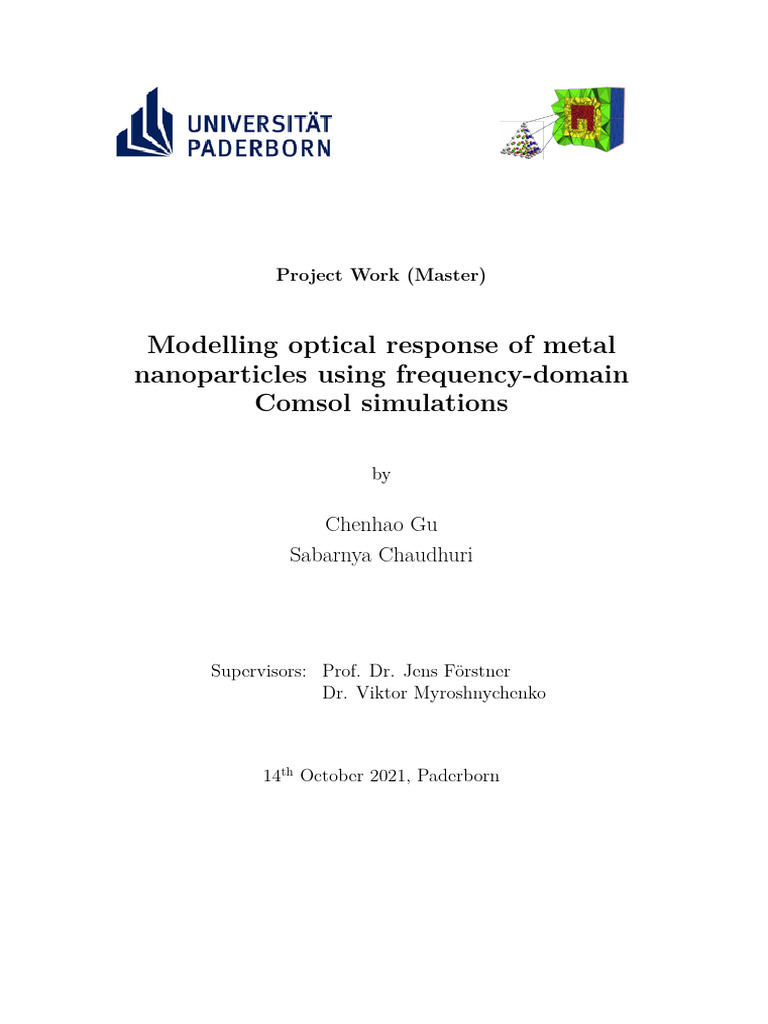 Optical Response of Metal Nanoparticles | PDF | Electromagnetic ...