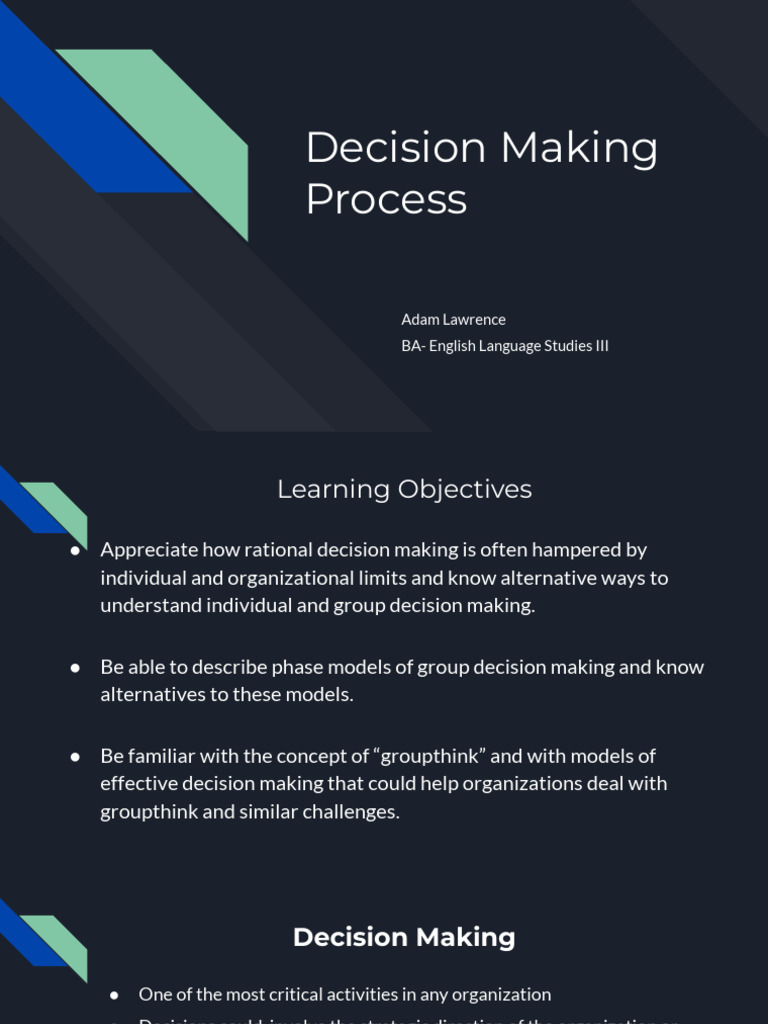 Decision-Making-Process | PDF | Decision Making | Knowledge Management
