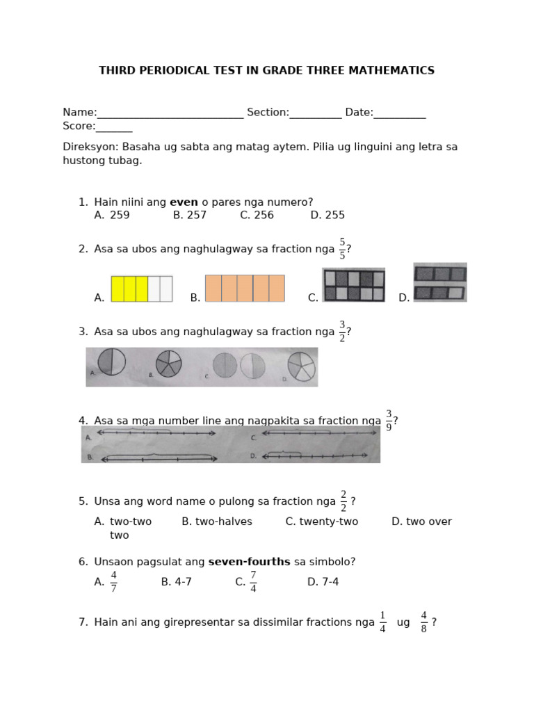 Math Third Periodical | PDF