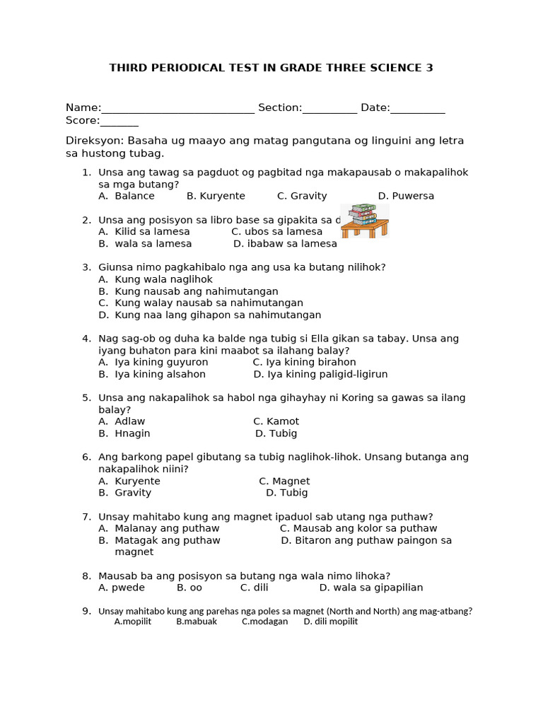 Science Third Periodical | PDF