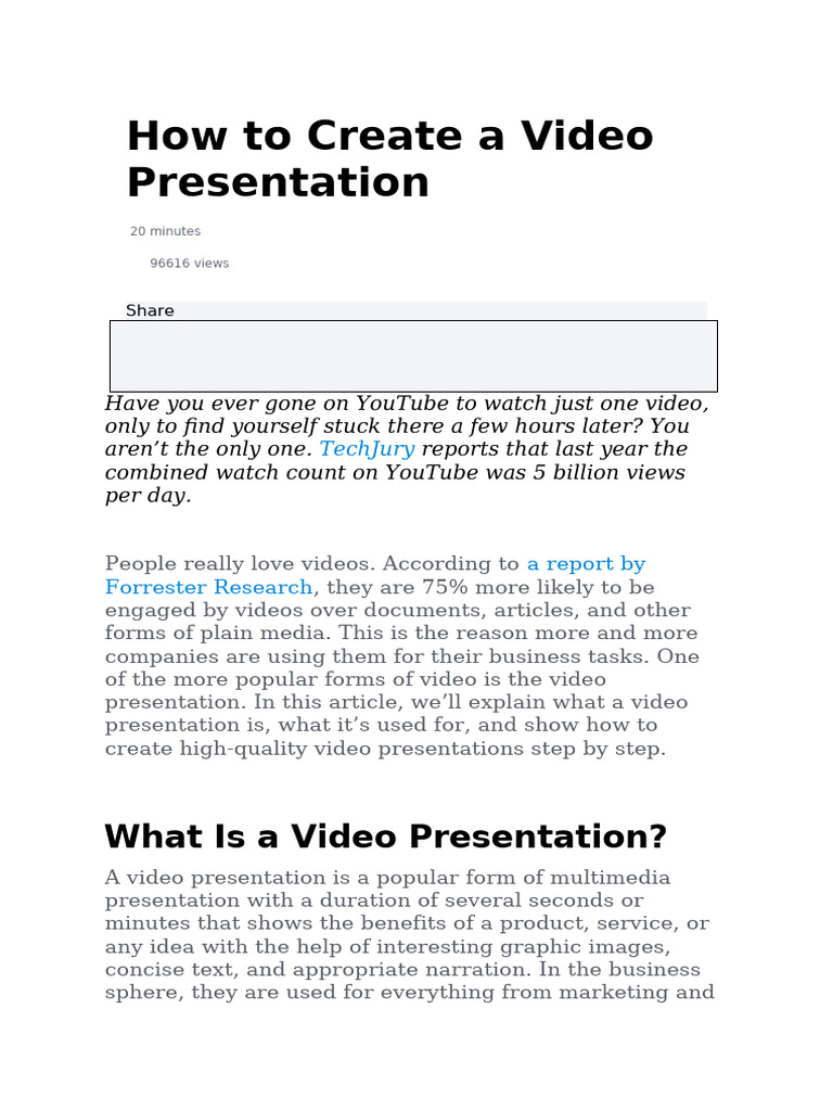 How To Create A Video Presentation | PDF | Microsoft Power Point ...