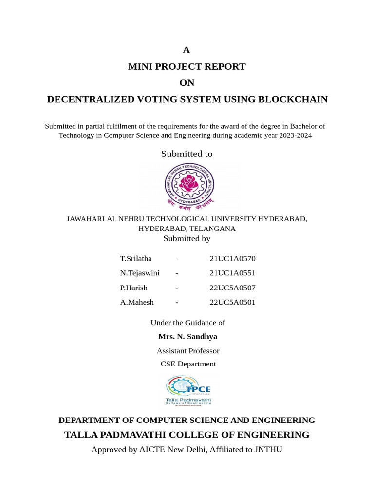 Decentralized Blockchain Voting System | PDF | Software Testing | Java ...