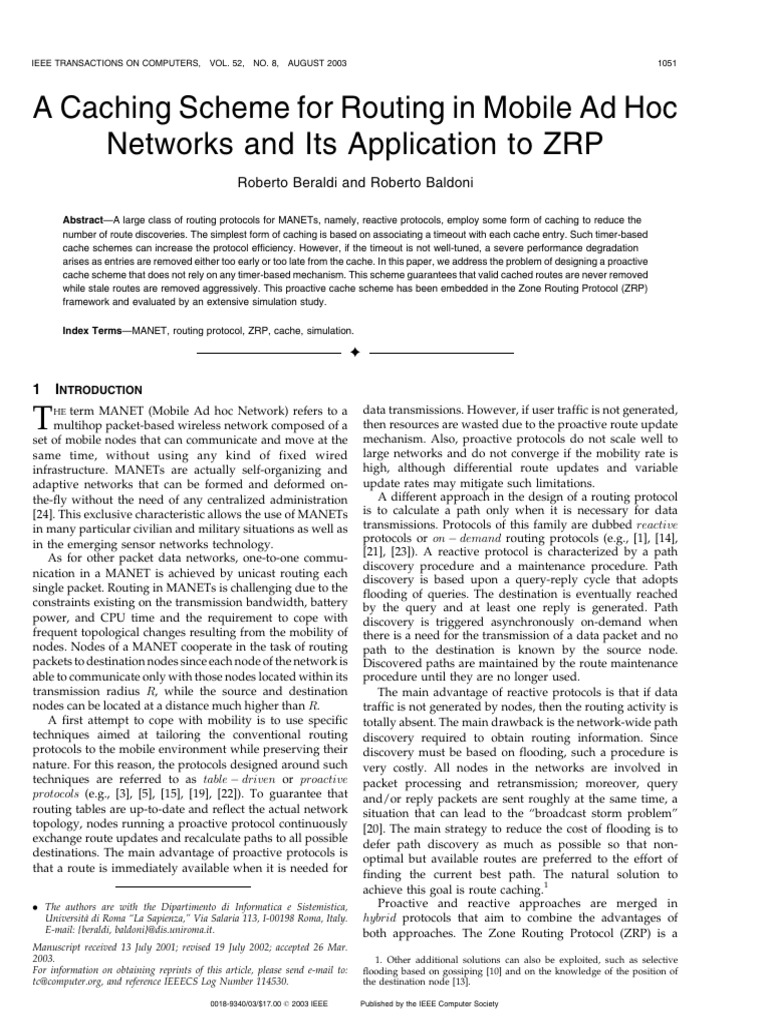 2003-IEEE-A Caching Scheme For Routing in Mobile Ad Hoc Networks and ...