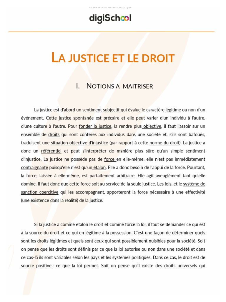 Justice et Droit : Concepts Clés | PDF | Justice | Crime et violence