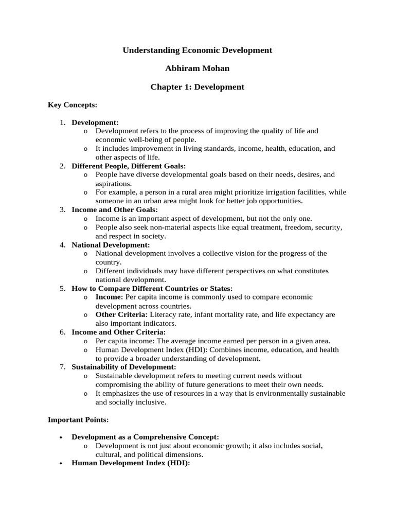 Chapter 1 development abhiram sir notes pdf sustainability