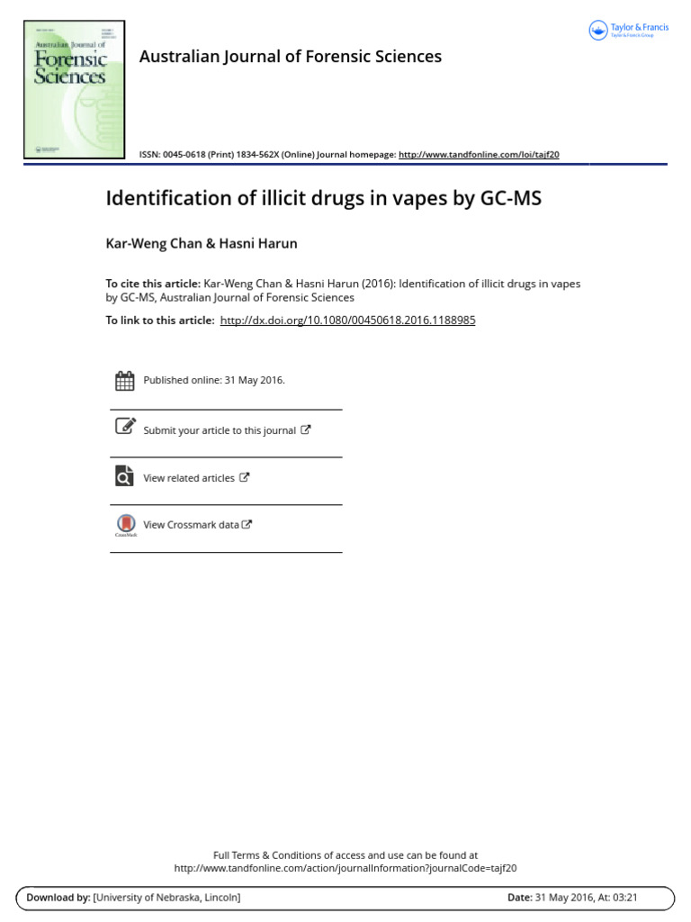 Identification of Illicit Drugs in Vapes by GC-MS | PDF | Mass ...