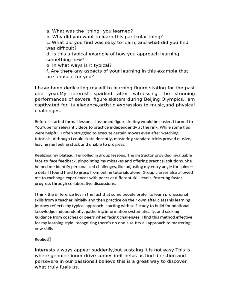 Leaning Reflection1 | PDF