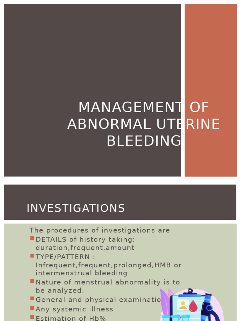 Abnormal Uterine Bleeding Management Guide | PDF | Clinical Medicine ...