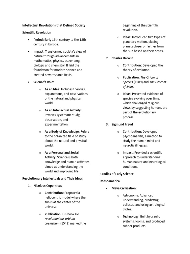 Key Intellectual Revolutions in Science | PDF | Science | Observation