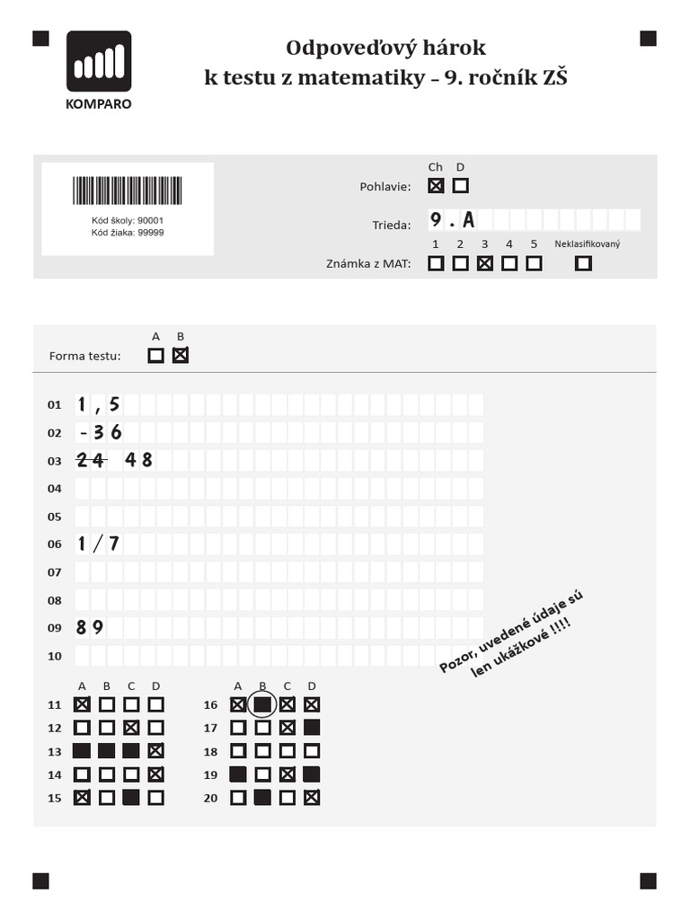 OH - 9 1. Test Vzor | PDF