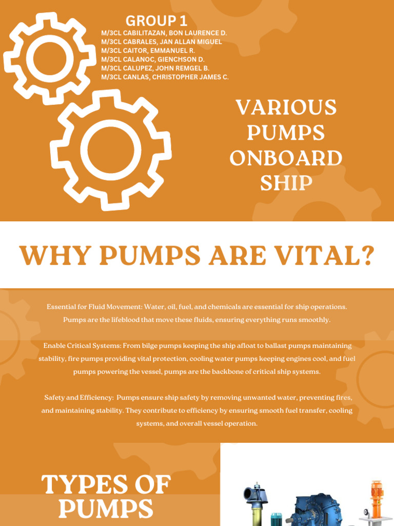 VARIOUS PUmps Onboard Ship | PDF | Pump | Chemical Engineering