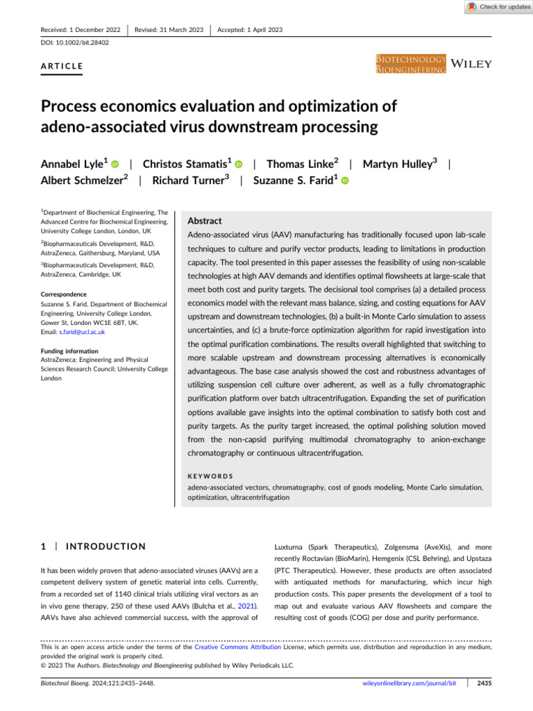 AAV Downstream Processing Cost Optimization | PDF | Viral Vector ...