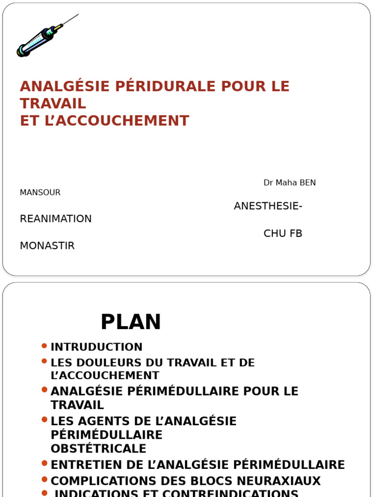 Analgésie Péridurale : Guide Complet | PDF | Accouchement | Médecine ...