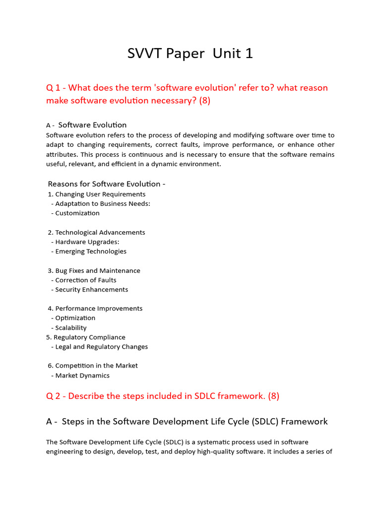 SVVT Paper Unit 1 | PDF | Software Testing | Agile Software Development