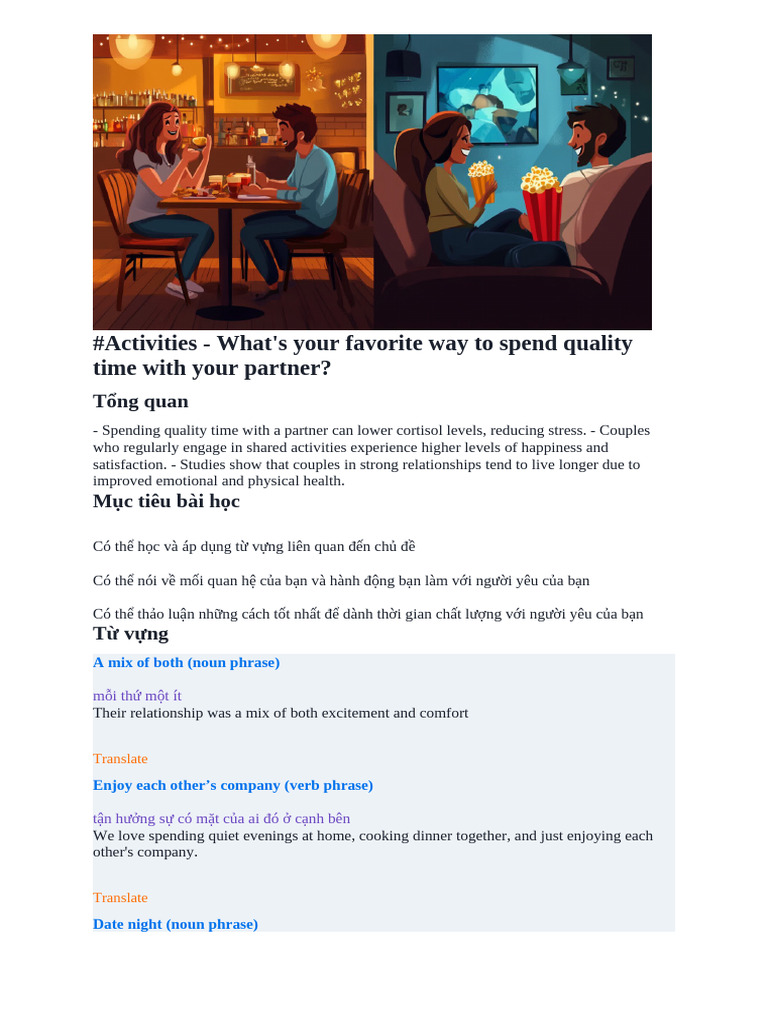 Quality Time Activities for Couples | PDF | Social Psychology | Psychology