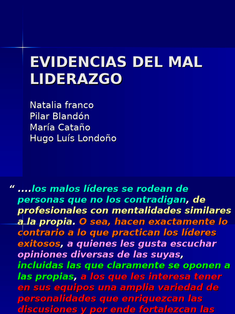 Características del Mal Liderazgo | PDF | Ciencia y matemáticas