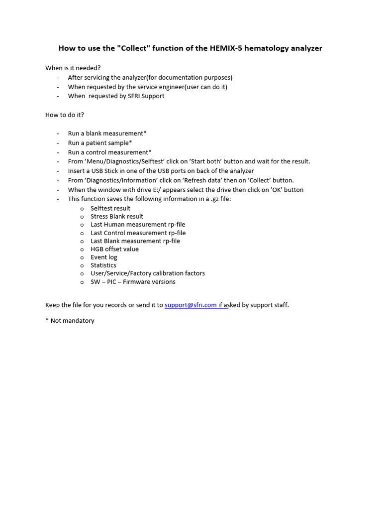 How To Use The Collect Function of The HEMIX-5 | PDF | Technology ...
