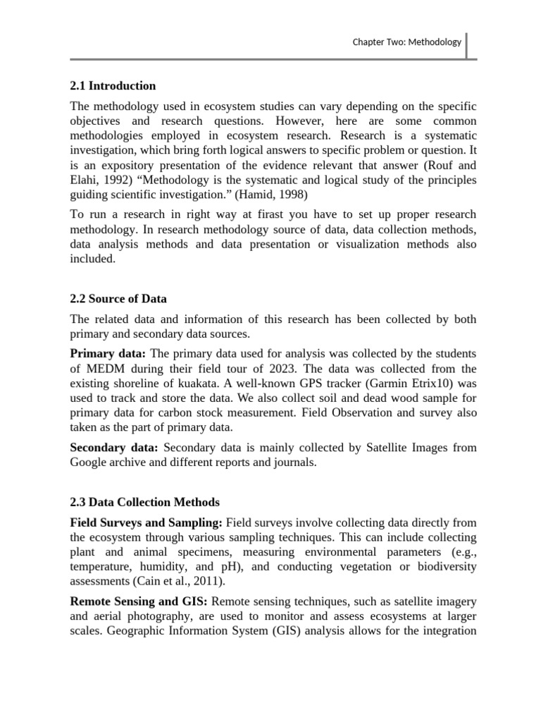 Ecosystem Research Methodologies Explained | PDF | Geographic ...