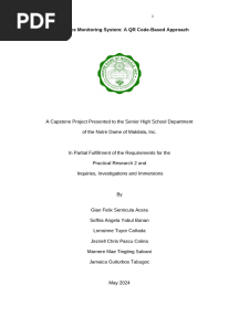 Attendance Monitoring System: A QR Code-Based Approach
