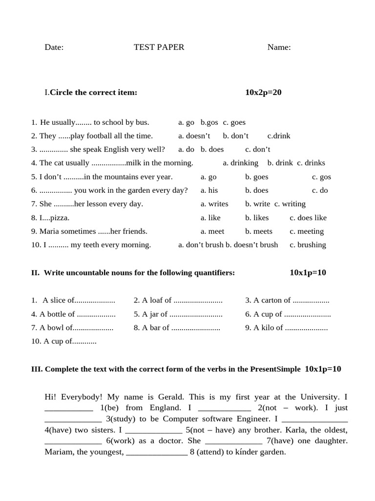3_5a_test | PDF | Language Mechanics | Linguistic Typology