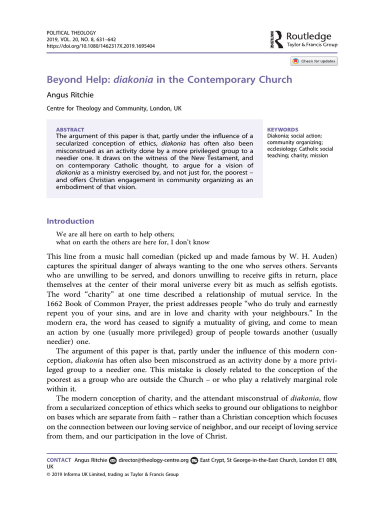 Diakonia: A Ministry of Mutual Service | PDF | Sacraments | Deacon