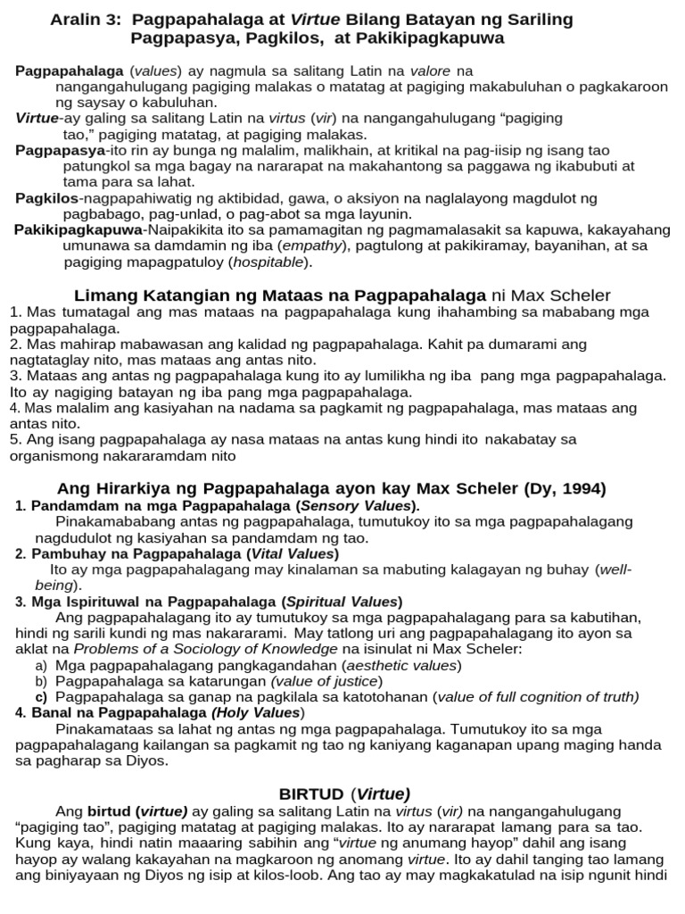 Aralin 3 Lecture | PDF