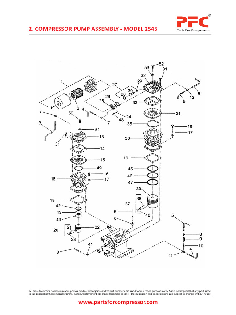 Ingersoll Rand 2545 Parts Manual | PDF | Piston | Pump