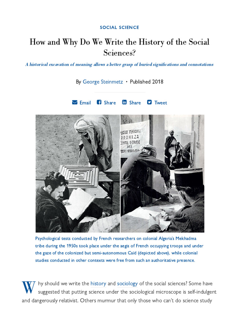 History and Sociology of Social Sciences | PDF | Social Sciences | Science