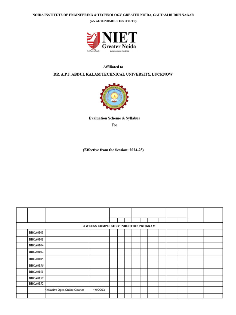 BCA First Year Syllabus 2024-25 | PDF | Argument | Computer Network