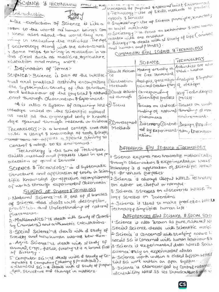 Science and Technology Summary 1 | PDF