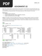 Student Marks List and Statistics Analysis | PDF