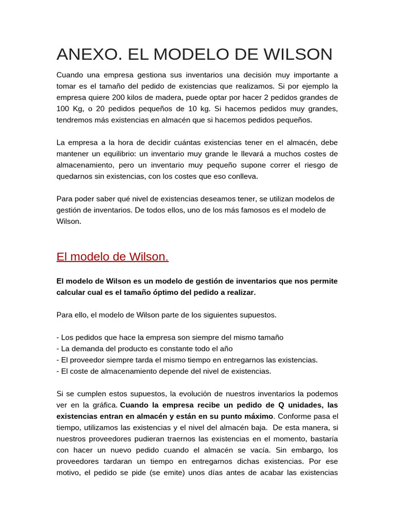 Modelo Wilson | PDF