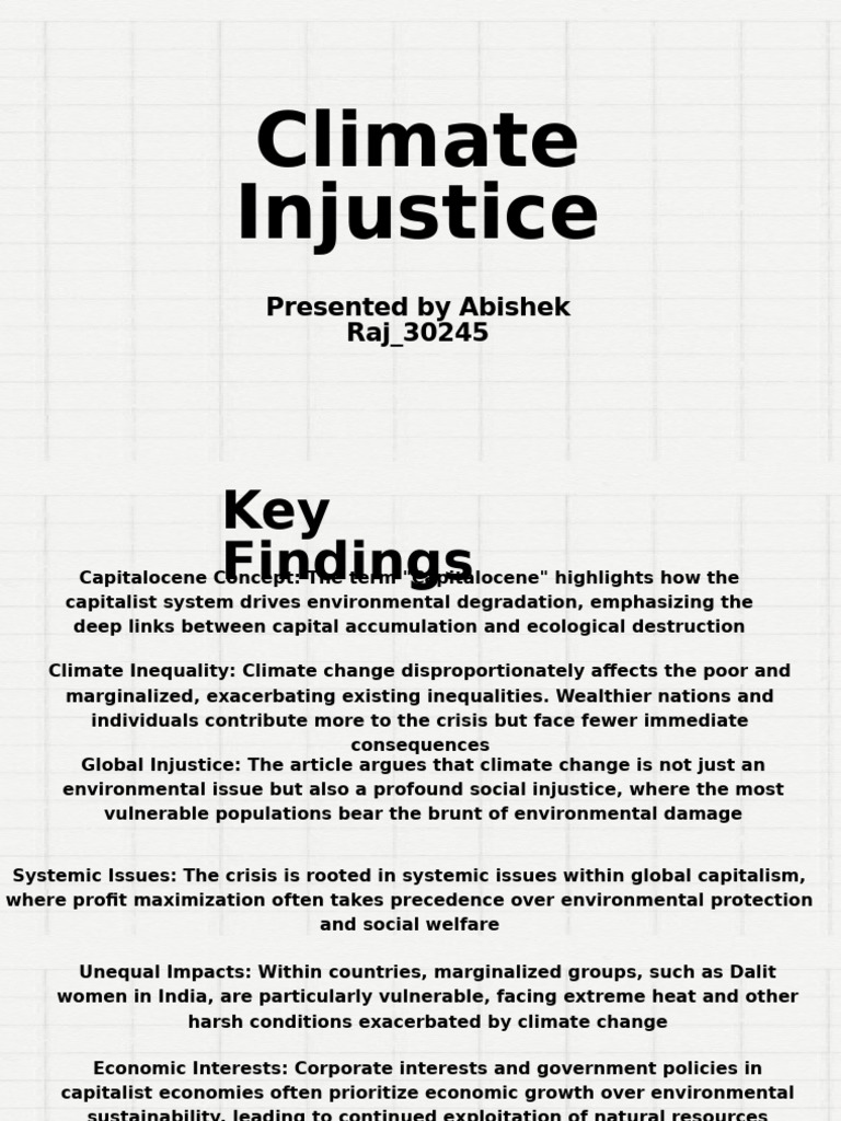 Climate Injustice | PDF | Capitalism | Sustainability