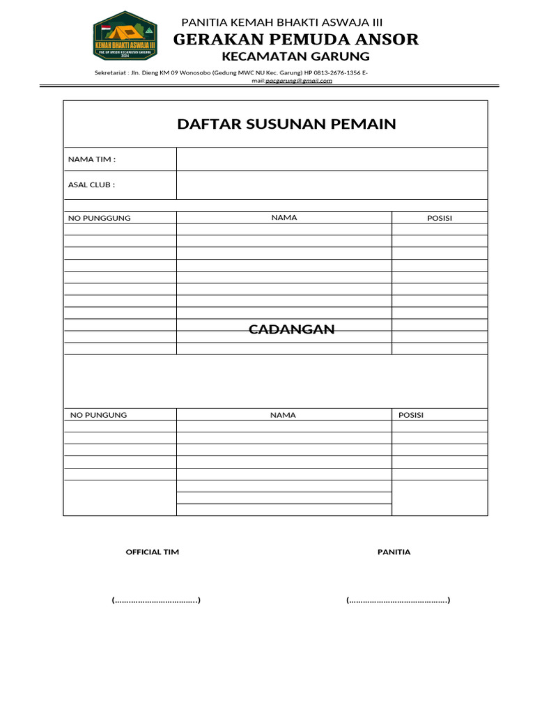 DSP Dan DNP Pra Kemah Bhakti Ansor | PDF