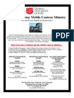 Mobile Canteen Ministry Training Calendar