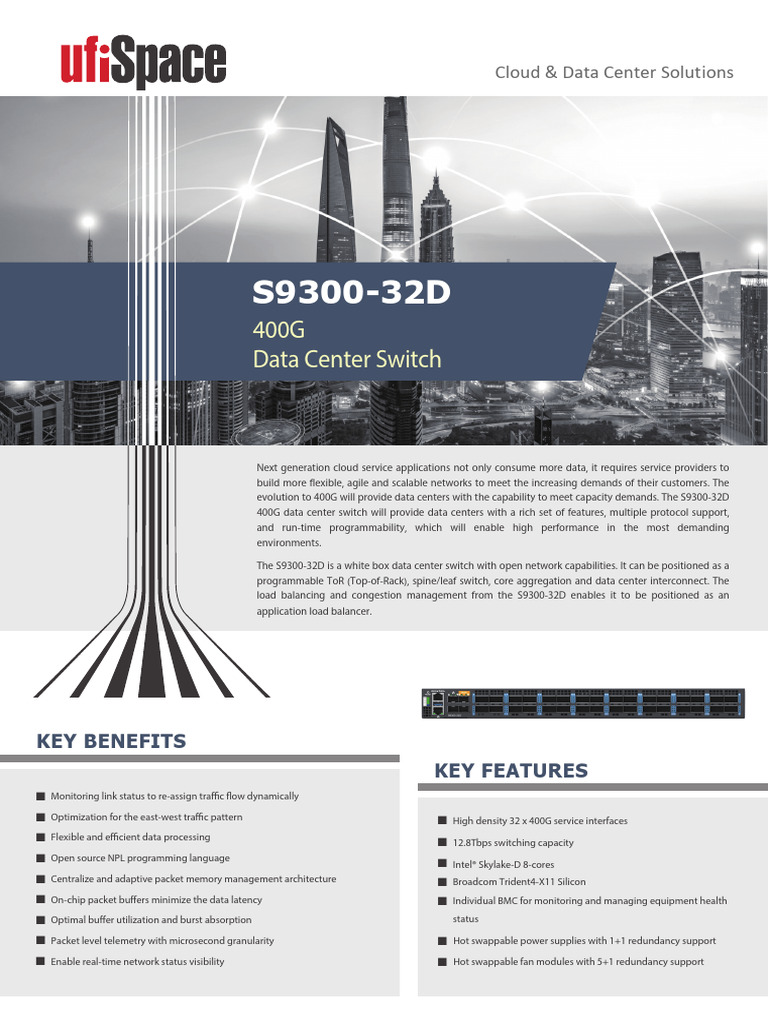 UfiSpace Data Center Switch S9300 32D Datasheet | PDF | Data Center ...