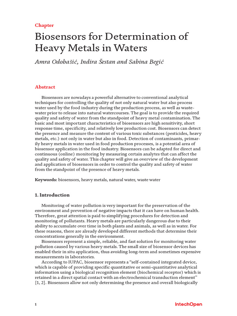 Biosensors for Heavy Metal Detection | PDF | Biosensor | Antibody