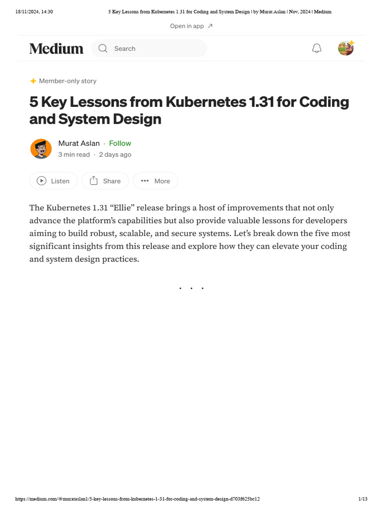 5 key lessons from kubernetes 1 31 for coding and system design by